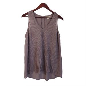 Forever 21 Purple Textured Patterned Short Sleeve Tank Top